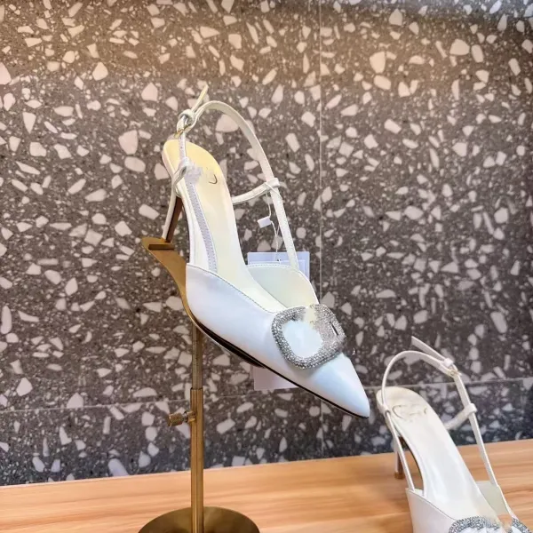 Gucci Diamantissima Heart-Embellished Slingback Stilettos Black Heels - 6
