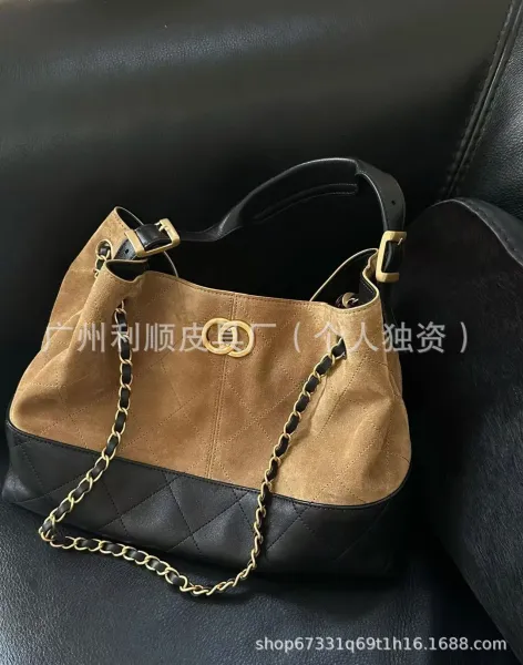 Chanel-inspired Quilted Hobo Bag in Black, Gray, Burgundy, and Beige - 7