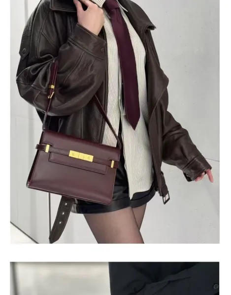 Saint Laurent Kate Medium Burgundy Leather Shoulder Bag - 11