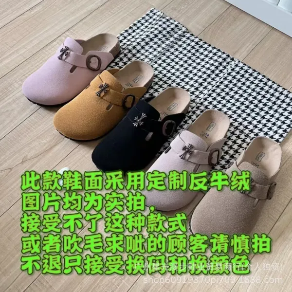 Chrome Hearts x Birkenstock Boston Clog Black Suede Shoes - 3