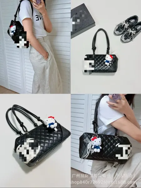 Chanel Coco Handle Bag White and Black Quilted Handbag - 3
