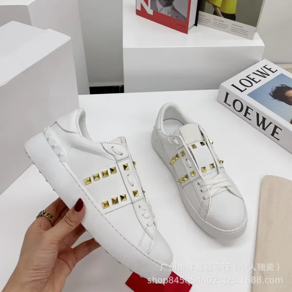 Valentino Rockstud Spike Black Leather Sneakers - 14