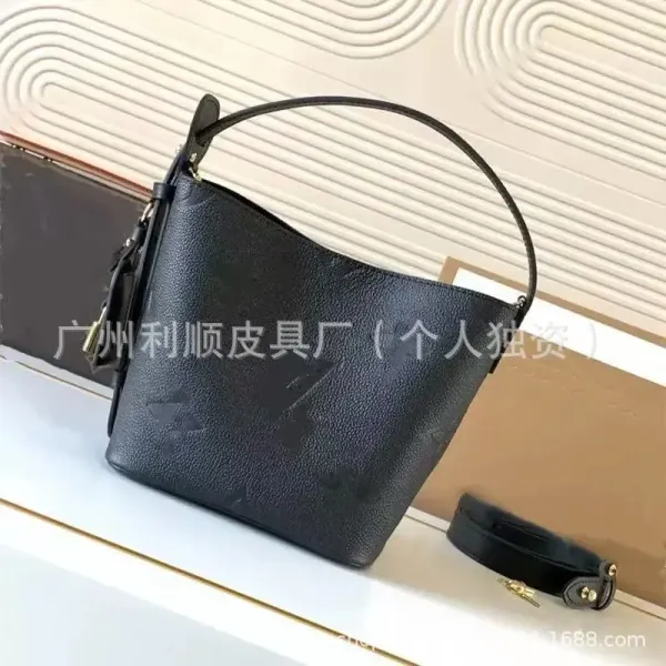 Louis Vuitton Neo Noé Bucket Bag Black Leather Handbag - 5