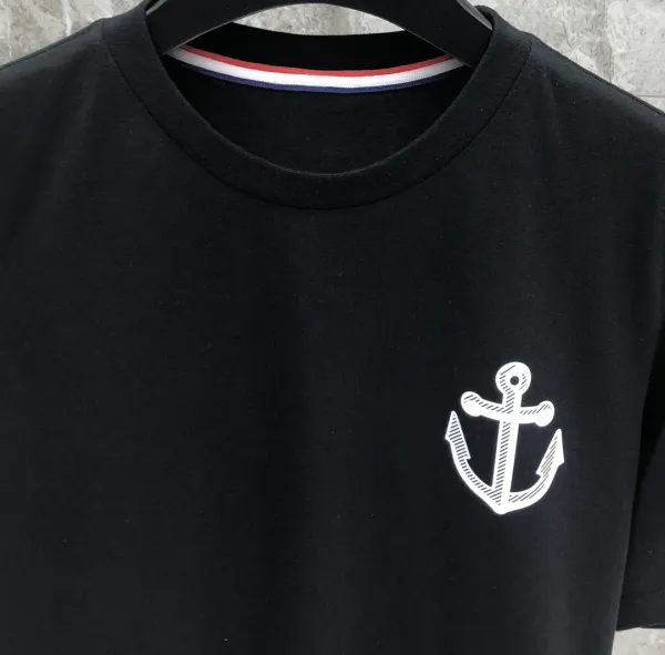 Thom Browne Anchor Embroidered Navy T-Shirt - 16
