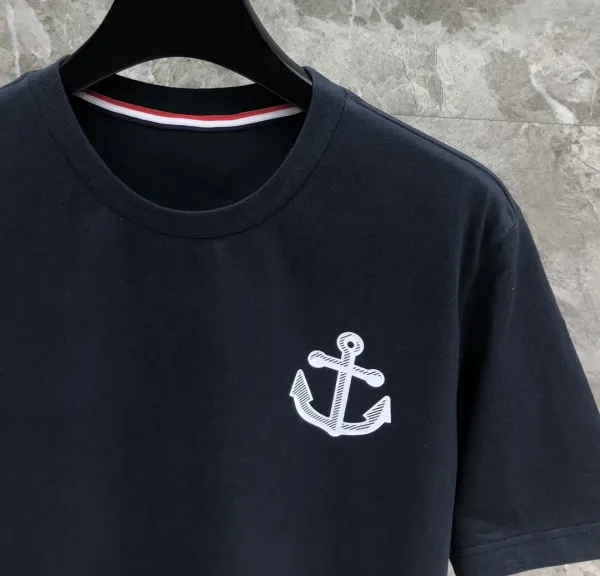 Thom Browne Anchor Embroidered Navy T-Shirt - 23