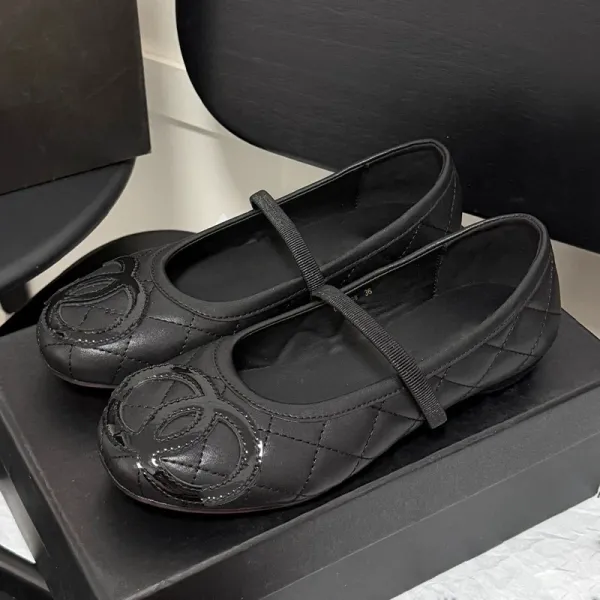 Chanel CC Logo Quilted Mary Jane Flats White - 10