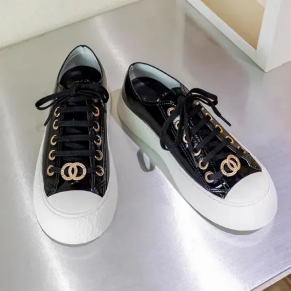 Chanel Tweed CC Logo Platform Sneakers White - 4