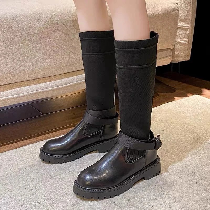 Dior Saddle Knit Boots Black - 12