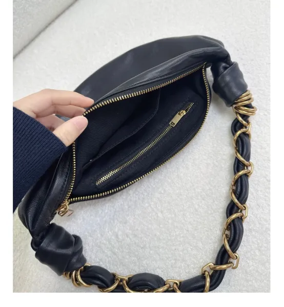 Saint Tears Knotted Chain Saddle Bag Black - 22