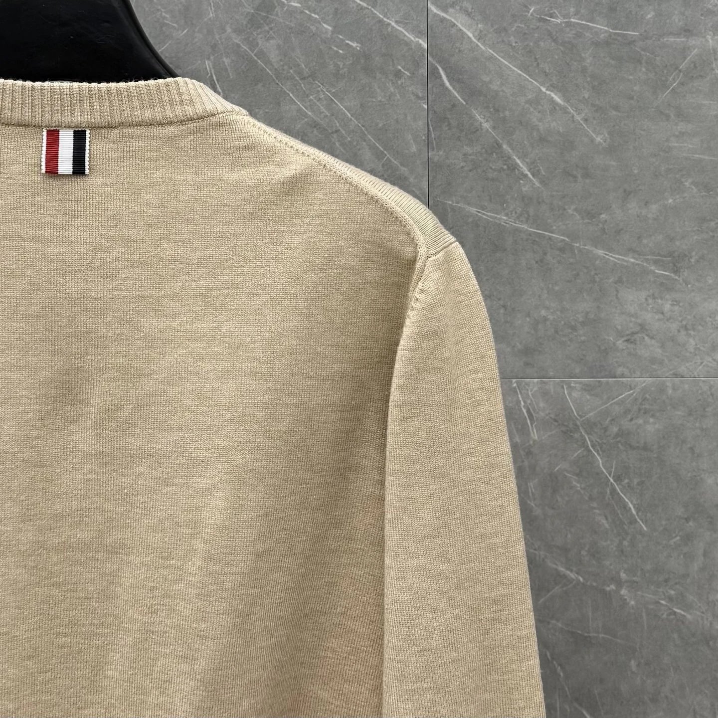 Thom Browne 4-Bar Stripe Crewneck Sweater Beige - 47