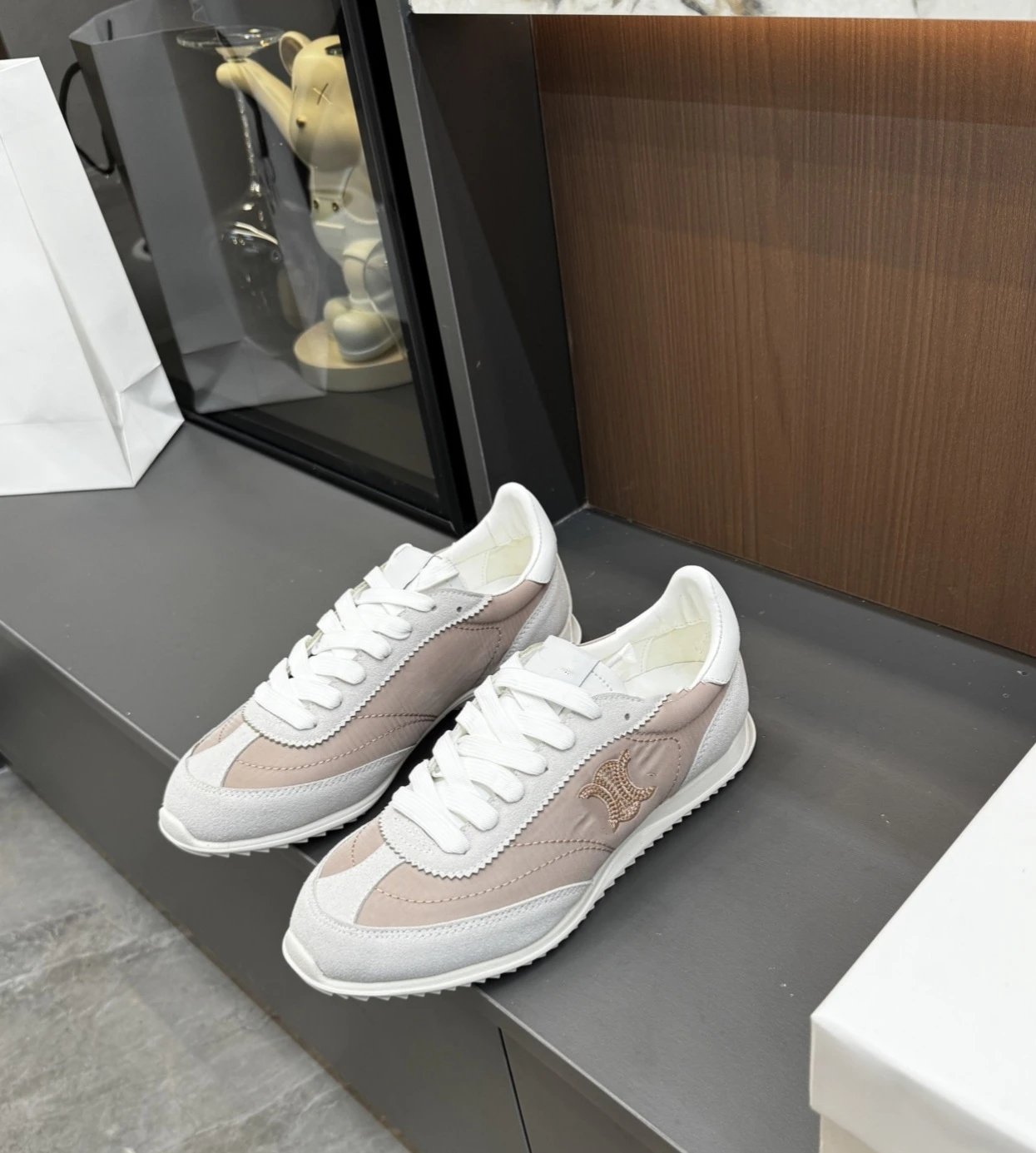 Celine Triomphe Sneakers Beige and White Sneakers - 19