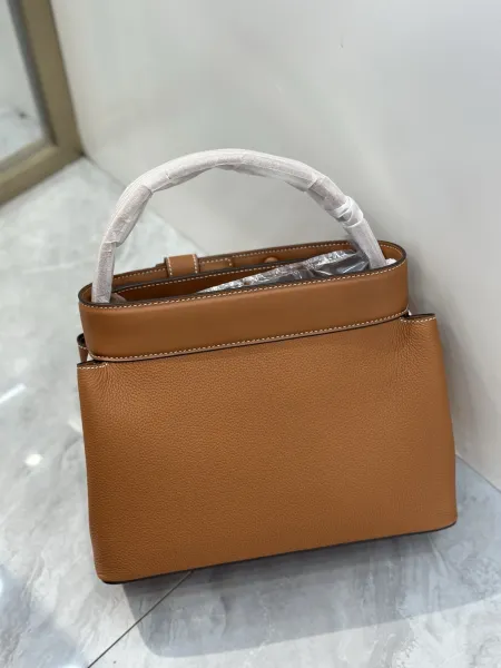 Valentino Garavani Rockstud Small Top Handle Bag Taupe Leather Handbag - 8