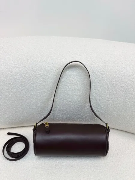 Bottega Veneta Cylinder Bag Burgundy Leather Crossbody Bag - 1