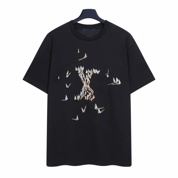 Louis Vuitton Sailing Monogram Embroidered Black T-Shirt - 1