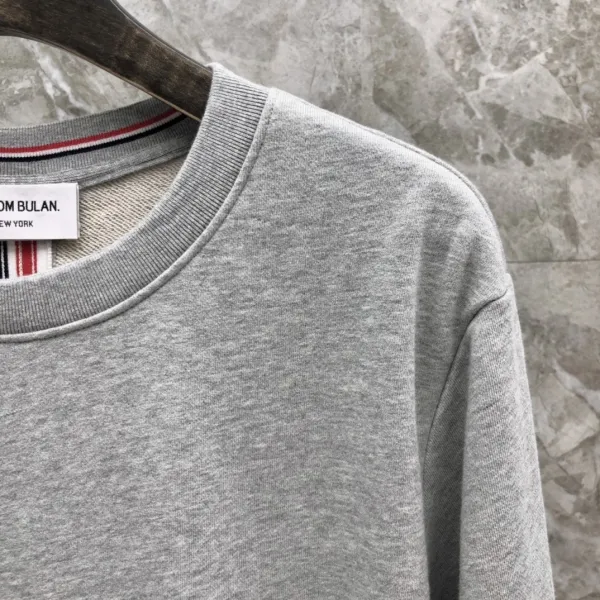 Thom Browne Classic Four-Bar Stripe Gray Sweatshirt - 8