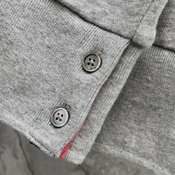 Thom Browne Classic Four-Bar Stripe Gray Sweatshirt - 12