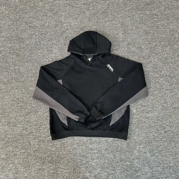 MMY Black and Gray Contrast Hoodie and Sweatpants Set - 14