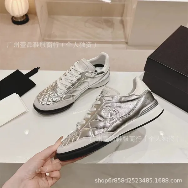 Chanel Tennis Classic Quilted White Pink Sneakers - 19