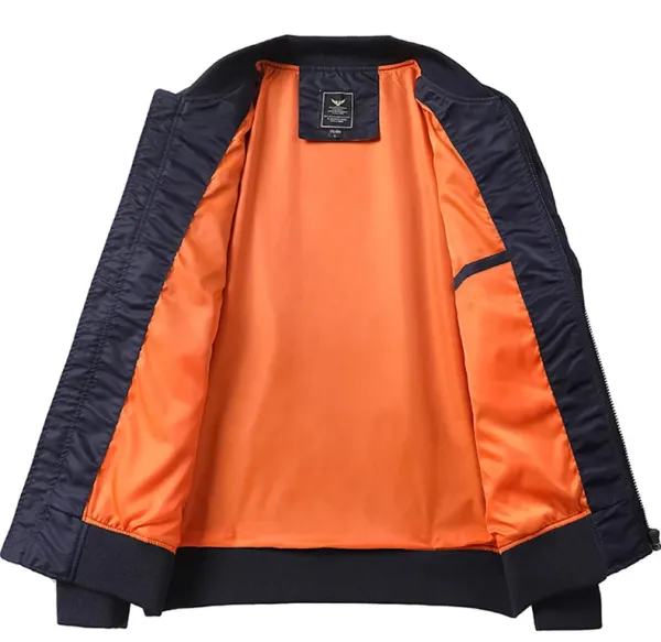 Custom MA-1 Bomber Jacket Burgundy Outerwear - 17