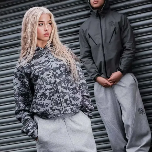 MMY Black and Gray Contrast Hoodie and Sweatpants Set - 9