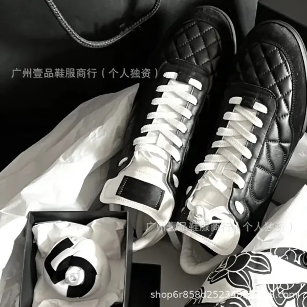 Chanel Tennis Classic Quilted White Pink Sneakers - 30