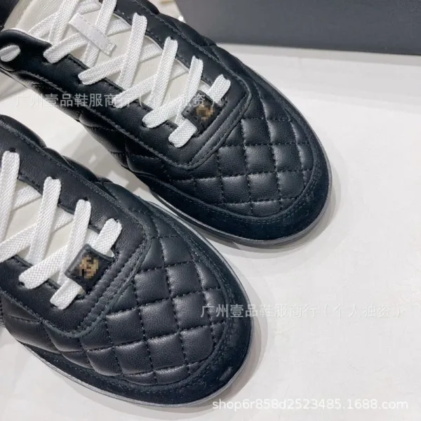 Chanel Tennis Classic Quilted White Pink Sneakers - 34