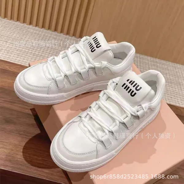 Miu Miu Archlight White Leather Sneakers - 8