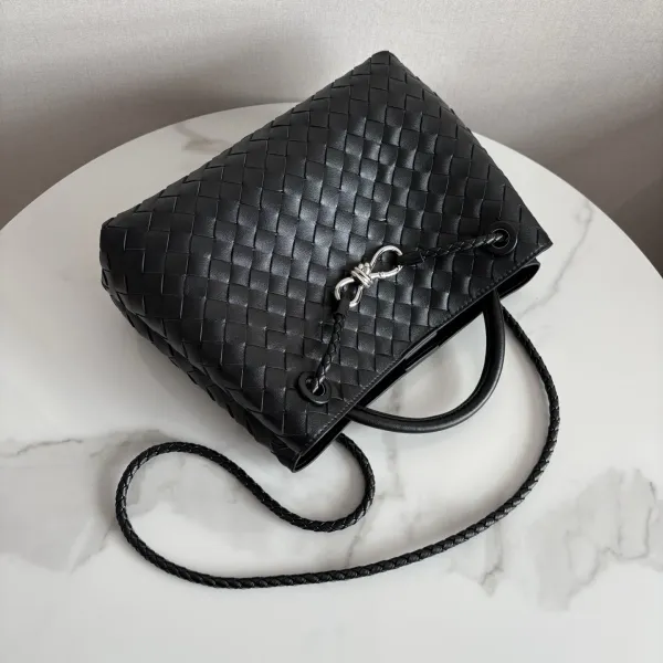 Bottega Veneta The Pouch Black Woven Leather Tote Bag - 26