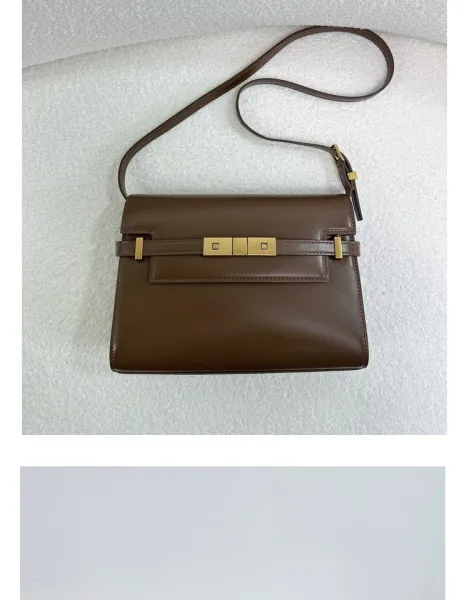 Saint Laurent Kate Medium Burgundy Leather Shoulder Bag - 27