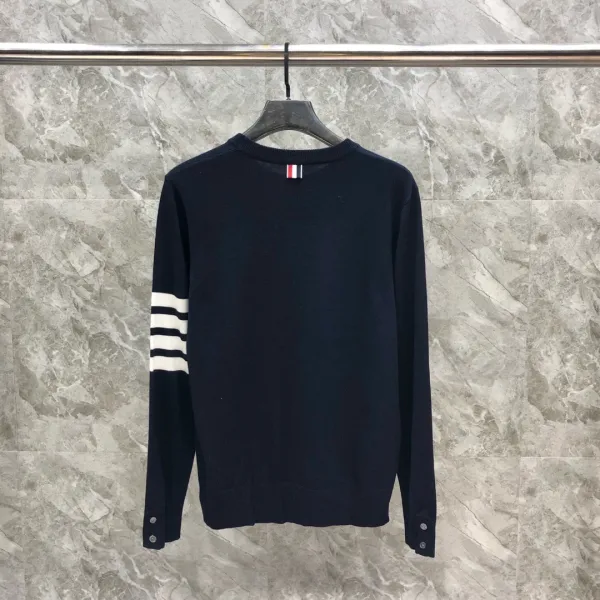 Thom Browne 4-Bar Stripe Navy Wool Sweater - 29