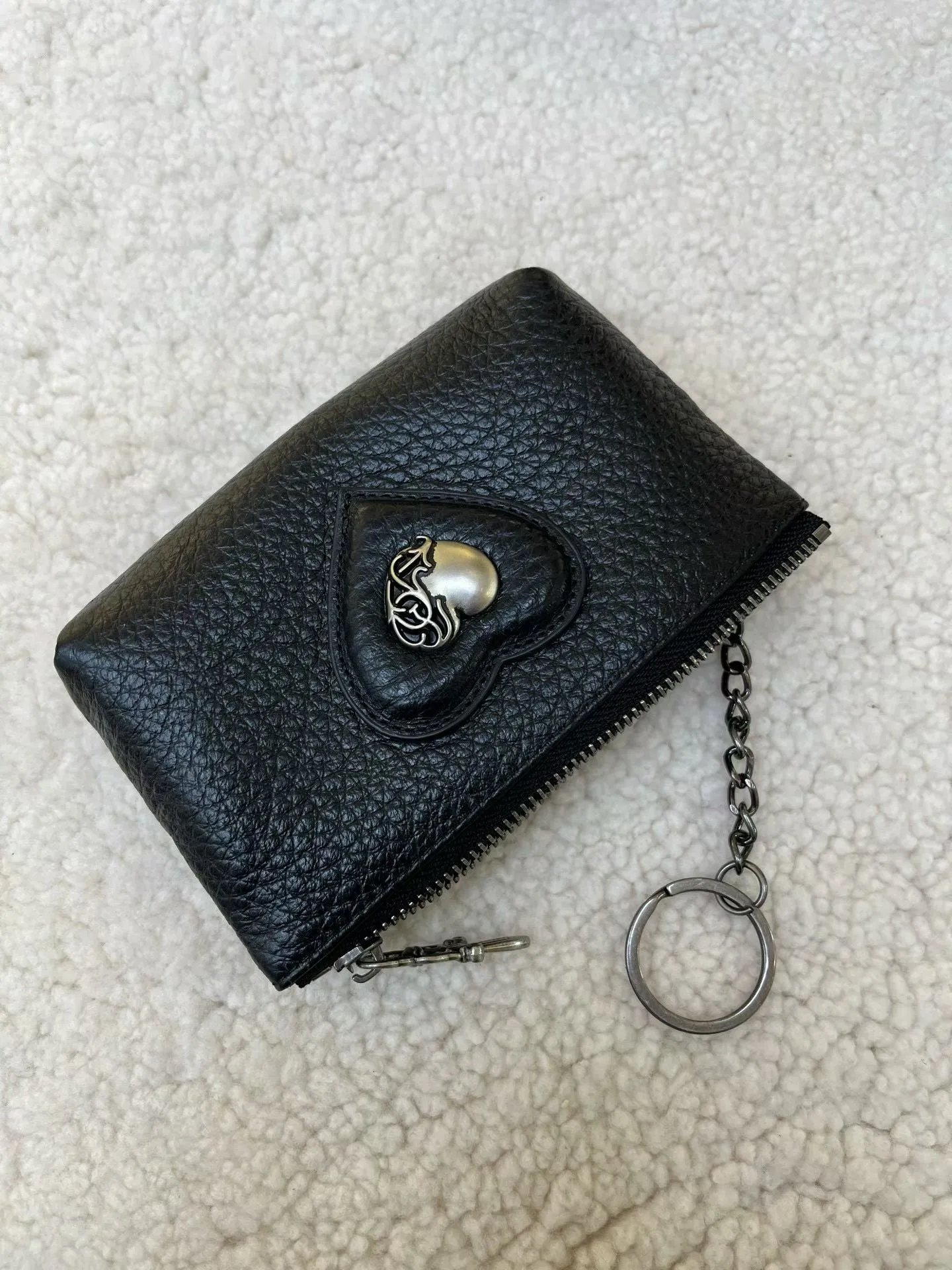 Philipp Plein Heart Embossed Coin Purse Black - 5