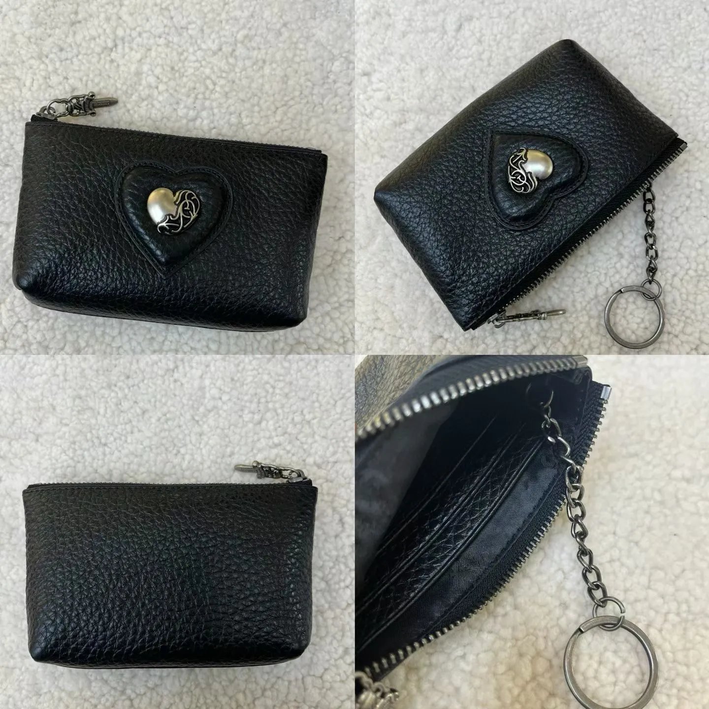 Philipp Plein Heart Embossed Coin Purse Black - 8