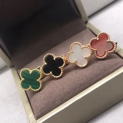 Van Cleef & Arpels Alhambra Four-Leaf Clover Red Carnelian Earrings - 2
