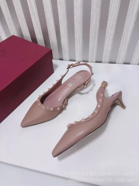 Valentino Rockstud Flat Red Patent Leather Slingback Heels - 17