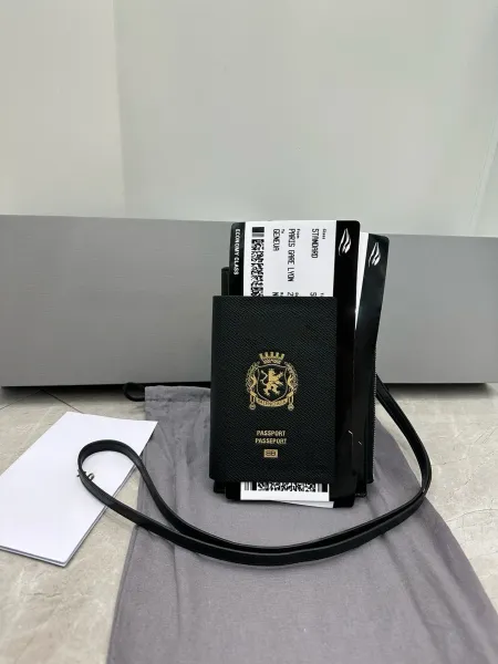 Balenciaga Passport Holder Black Leather Accessory - 14