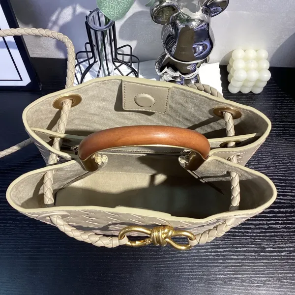 Bottega Veneta Cassette Mini Woven Tan Leather Handbag - 26