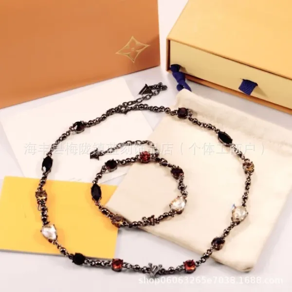 LV-Inspired Crystal Chain Bracelet Multicolor Jewelry - 2