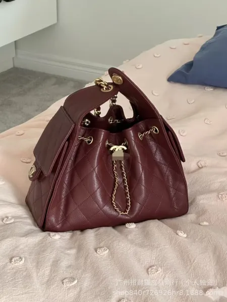 Chanel-inspired Quilted Bucket Bag in Multiple Colors - 8