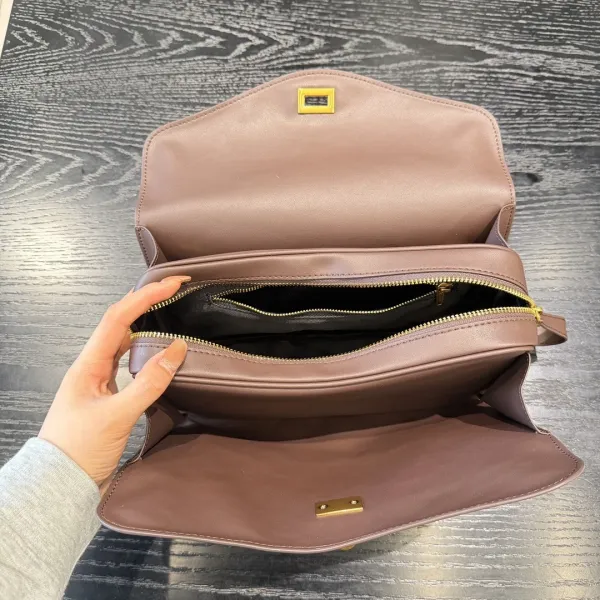 M Stand Beige Envelope Crossbody Bag - 33