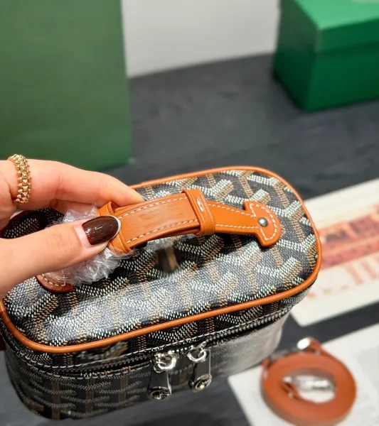 Goyard Saint-Louis Mini Blue Canvas Cosmetic Case - 6