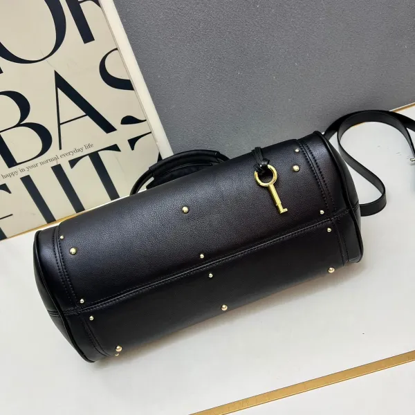 Chloé Paddington Burgundy Leather Handbag with Gold Padlock - 9