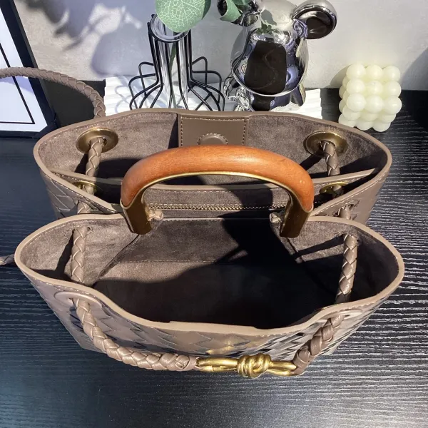 Bottega Veneta Cassette Mini Woven Tan Leather Handbag - 32