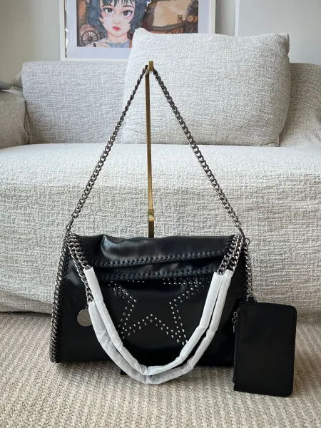 Stella McCartney Falabella Star Studded Black Chain Shoulder Bag - 9