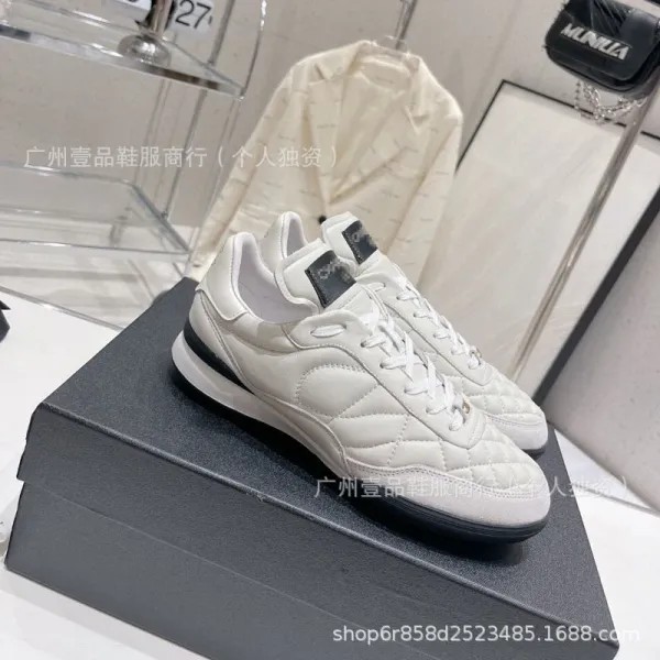Chanel Tennis Classic Quilted White Pink Sneakers - 35