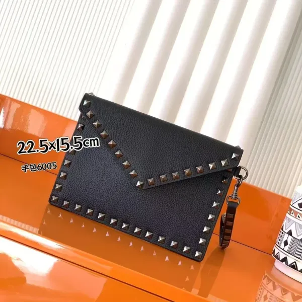 Valentino Rockstud Envelope Clutch Beige Wristlet - 4