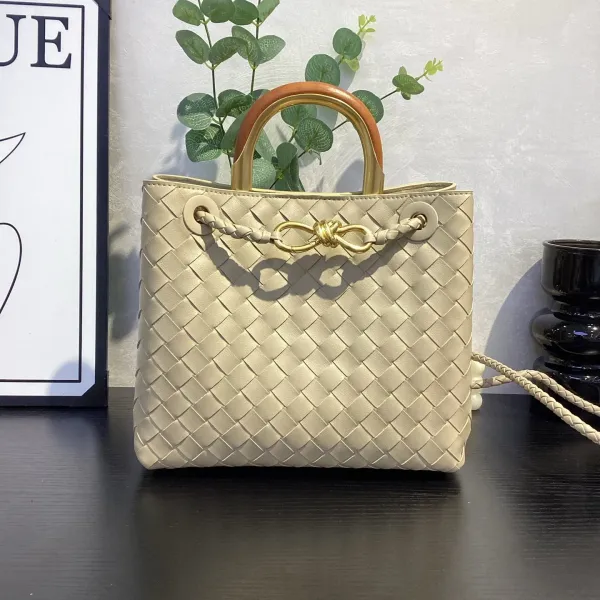 Bottega Veneta Cassette Mini Woven Tan Leather Handbag - 24
