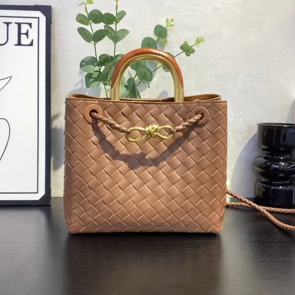 Bottega Veneta Cassette Mini Woven Tan Leather Handbag - 33