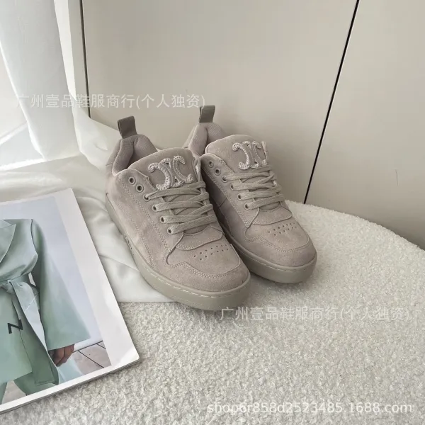 Céline White Leather Low-Top Sneakers - 5