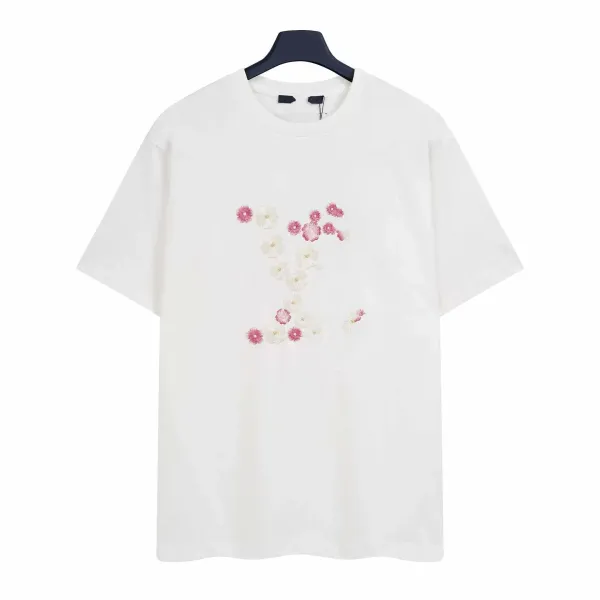 Louis Vuitton Floral Embroidered LV Monogram T-Shirt White - 1