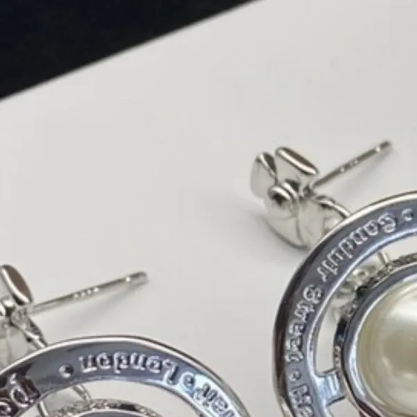 Vivienne Westwood Orb Pearl Earrings Silver - 3